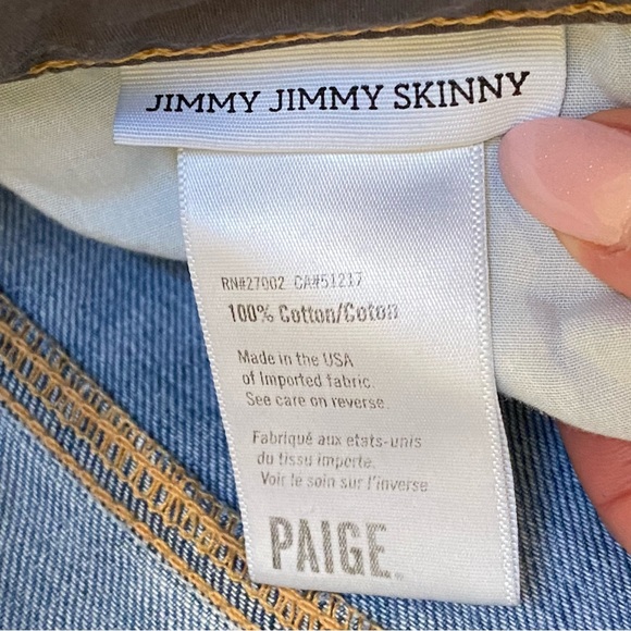 Paige Jimmy Jimmy Skinny In Delilah Destructed Blue Ripped Boyfriend Jeans 💙 25 - Picture 11 of 12